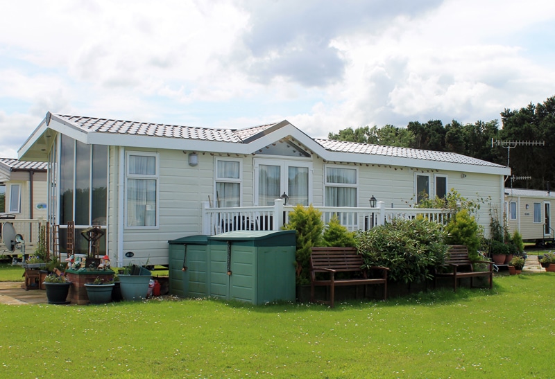 Mobile home in a residential community